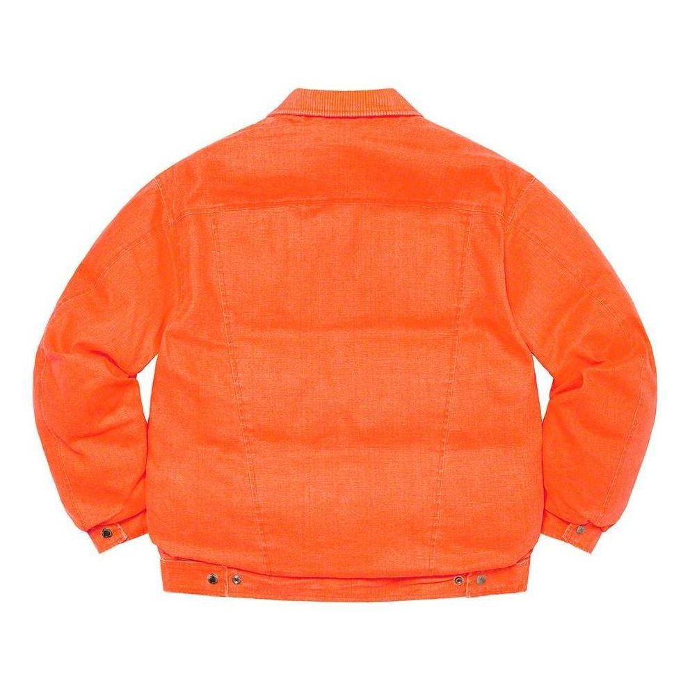 Supreme x Schott Canvas Down Trucker Jacket 'Orange Olive Green' SUP-FW22-787 sold by KicksCrew product image thumbnail 2