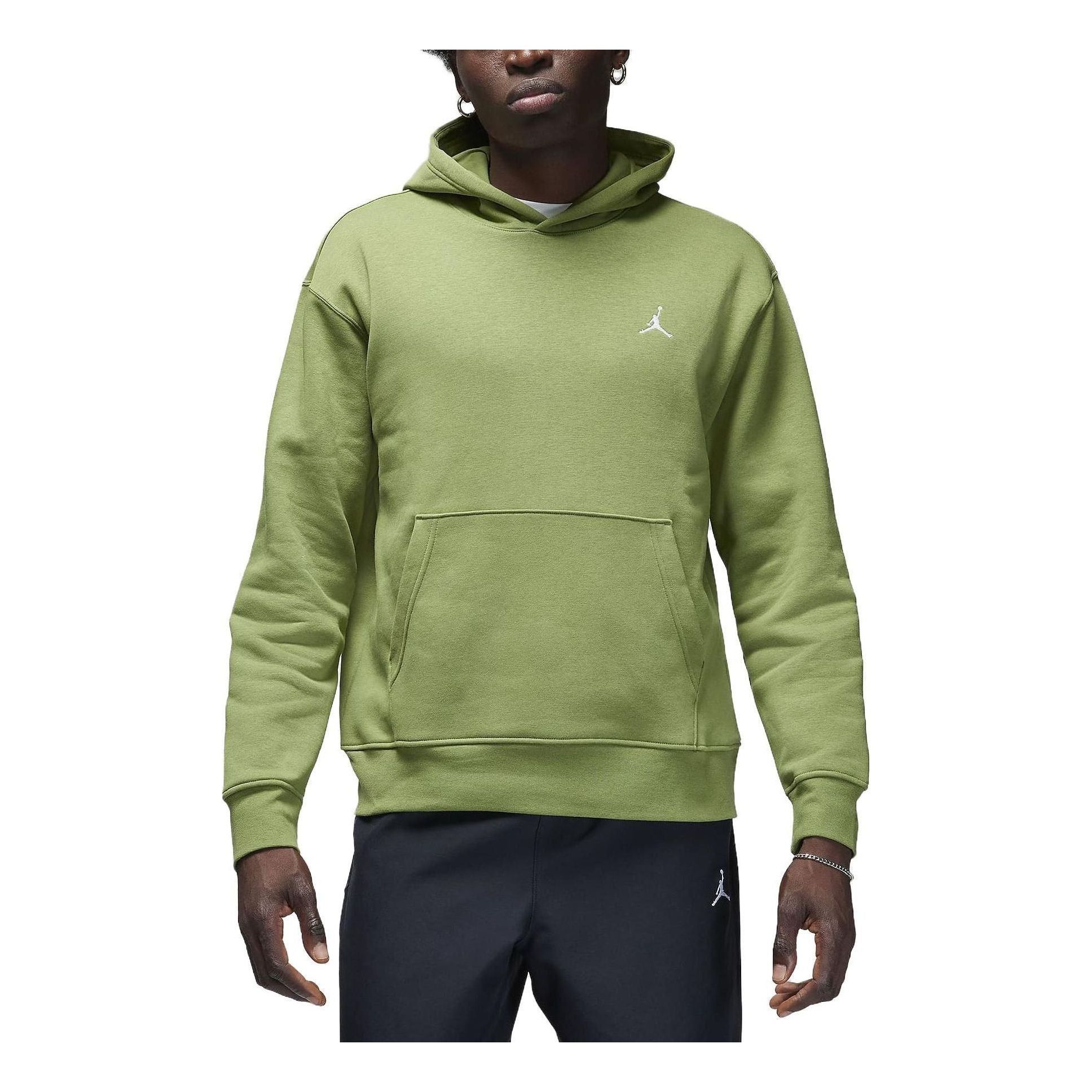 Air Jordan Brooklyn Fleece Printed Pullover Hoodie 'Light Olive Green' FJ7774-340 sold by KicksCrew