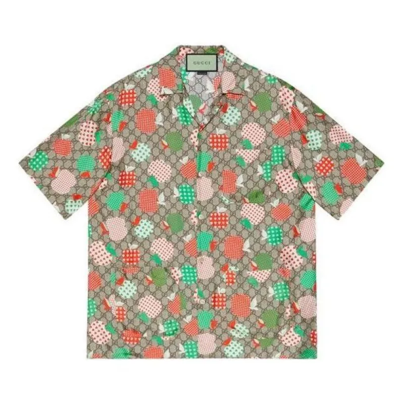 Gucci Les Pommes Silk Bowling Shirt 'Beige' 663638-ZAHC2-2110 sold by KicksCrew