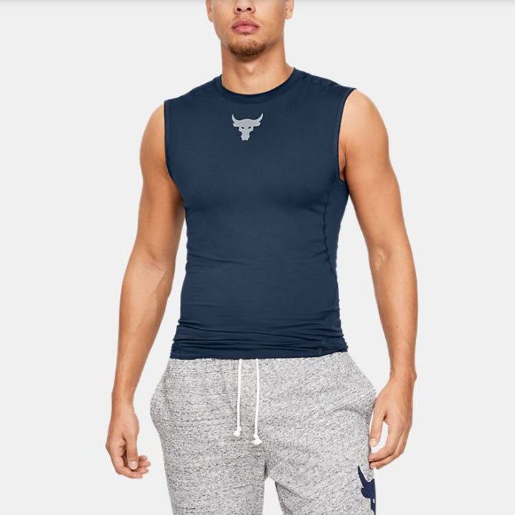 Under Armour Project Rock HeatGear Tank 'College Navy' 1345827-408 sold by KicksCrew product image thumbnail 3