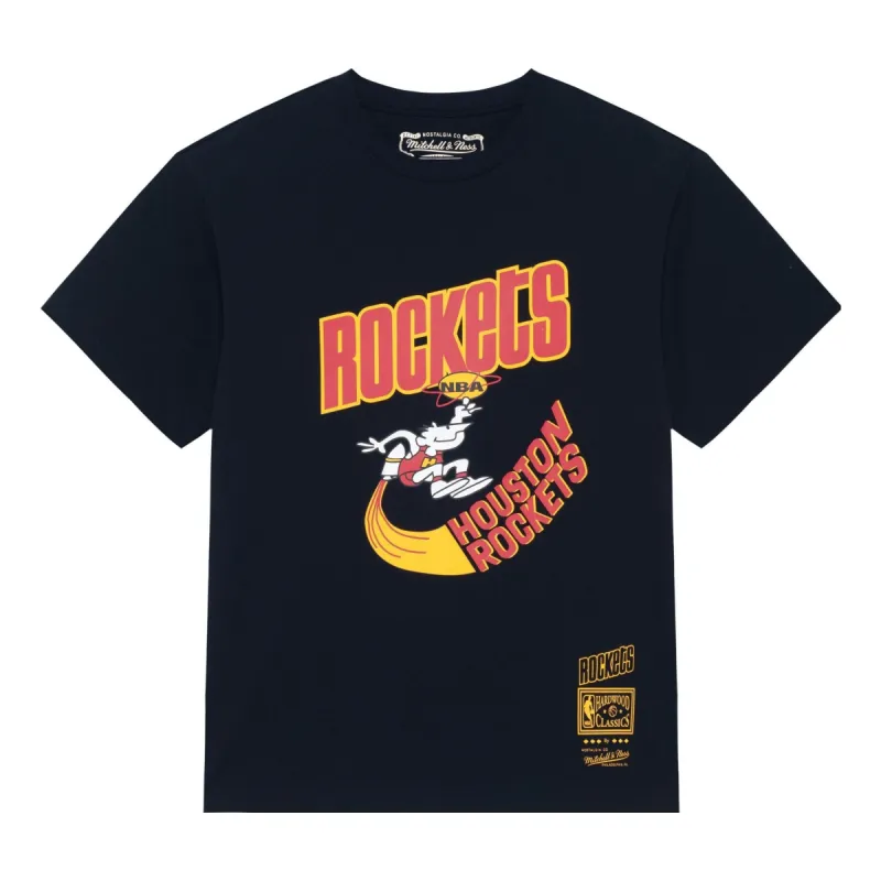 Mitchell & Ness x Cactus Jack by Travis Scott x BR Rockets T-Shirt 'Black' MNJYSST230163-BLACK sold by KicksCrew