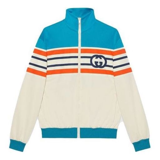 Gucci Interlocking G Stripe Jacket 'Light Blue Ivory' 673299-XJDU1-4628 sold by KicksCrew