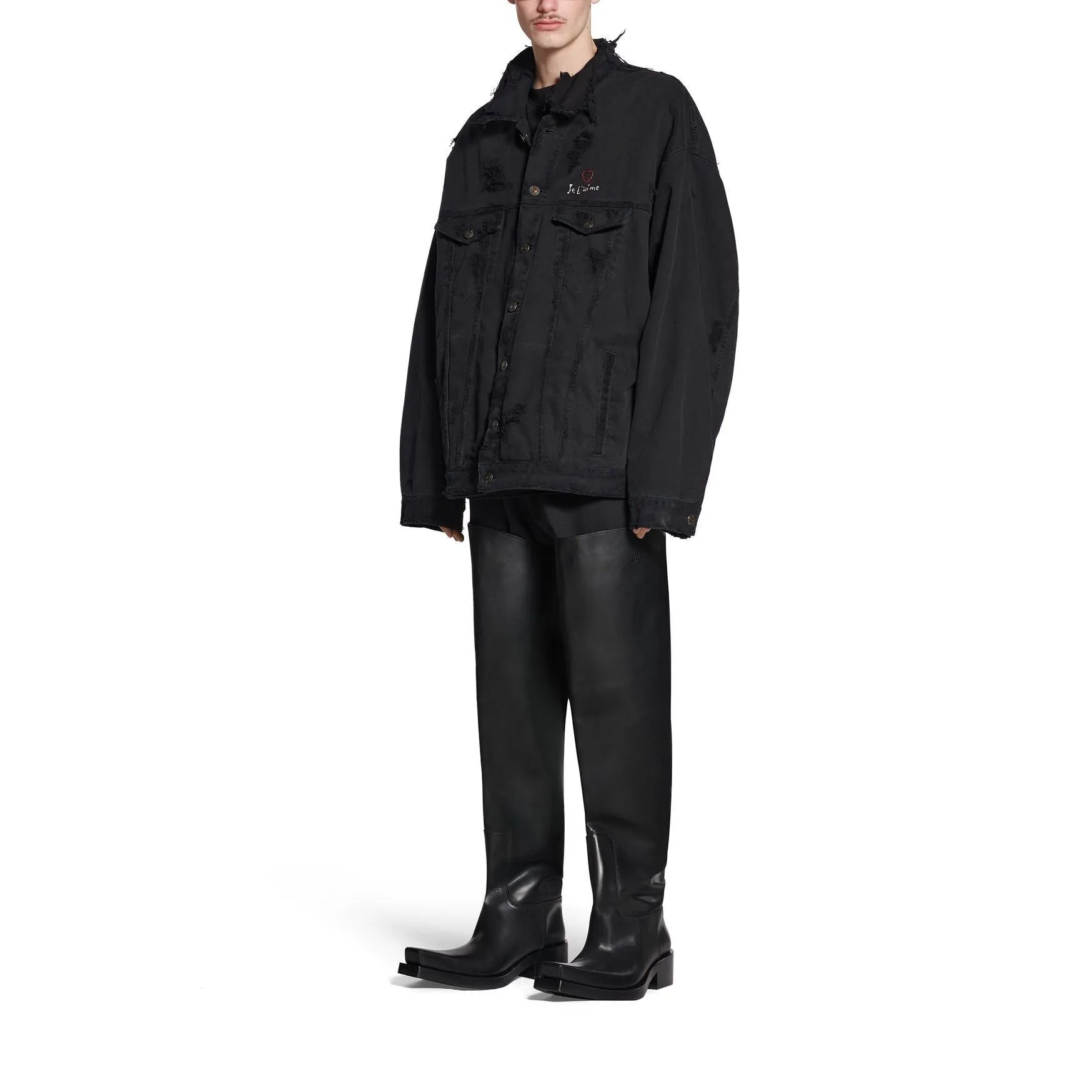 Balenciaga Je t'aime Oversized Jacket 'Black' 751357TNW111700 sold by KicksCrew product image thumbnail 3