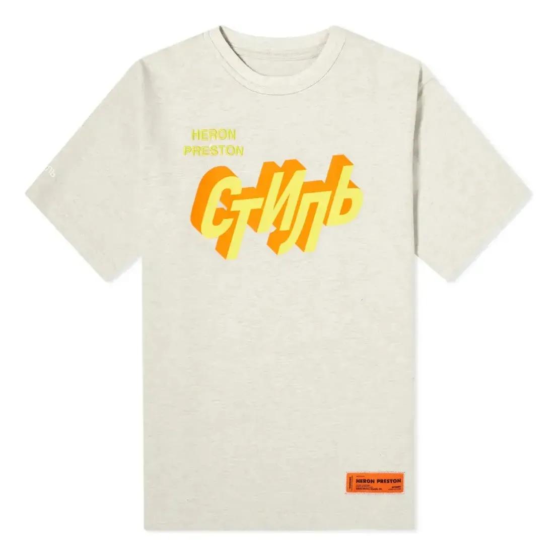 HERON PRESTON SS21 CTNMB Regular Poster T-shirt 'Grey Marl' HMAA019R21JER0010818 sold by KicksCrew
