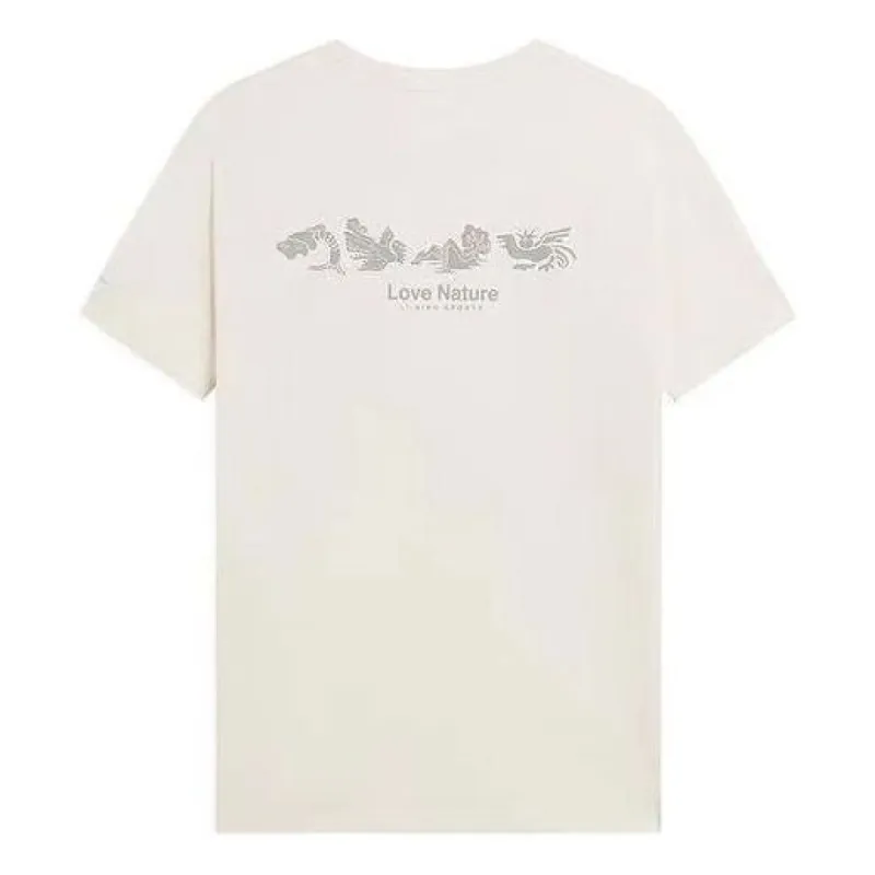 Li-Ning Love Nature Logo T-shirt 'Beige' AHSS165-1 sold by KicksCrew