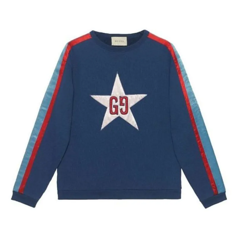 Gucci GG Star Design Crewneck Sweatshirt 'Blue' 576065-XJBBQ-4429 sold by KicksCrew