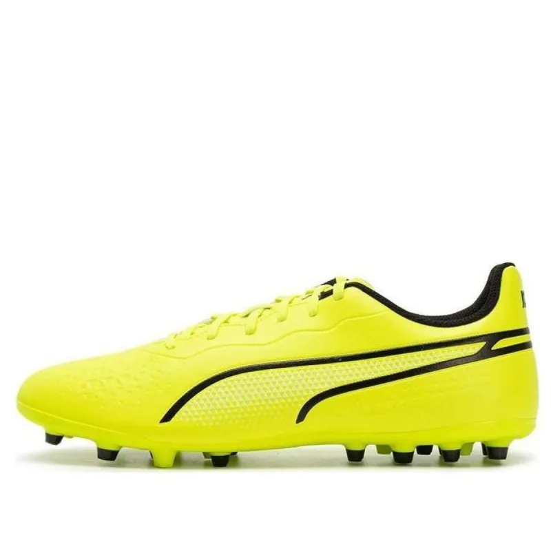 Puma King Match MG Cleats 'Solar Yellow Black' 107572-02 sold by KicksCrew