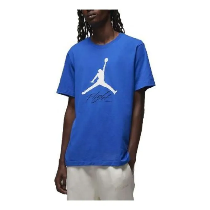 Air Jordan Jumpman Flight Logo T-Shirt 'Blue White' AO0664-480 sold by KicksCrew