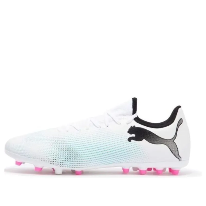 PUMA Future 7 Play MG Cleats 'White Blue Pink' 107725-01 sold by KicksCrew