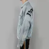 Palm Angels Logo Over Button-Up Denim Jacket 'Light Blue' PMYE006R203430017310 sold by KicksCrew