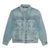 Palm Angels Logo Over Button-Up Denim Jacket 'Light Blue' PMYE006R203430017310 sold by KicksCrew