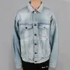 Palm Angels Logo Over Button-Up Denim Jacket 'Light Blue' PMYE006R203430017310 sold by KicksCrew