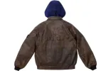 Supreme x STONE ISLAND FW23 Week10 Leather Bomber Jacket 'Brown' SUP-FW23-165 sold by KicksCrew