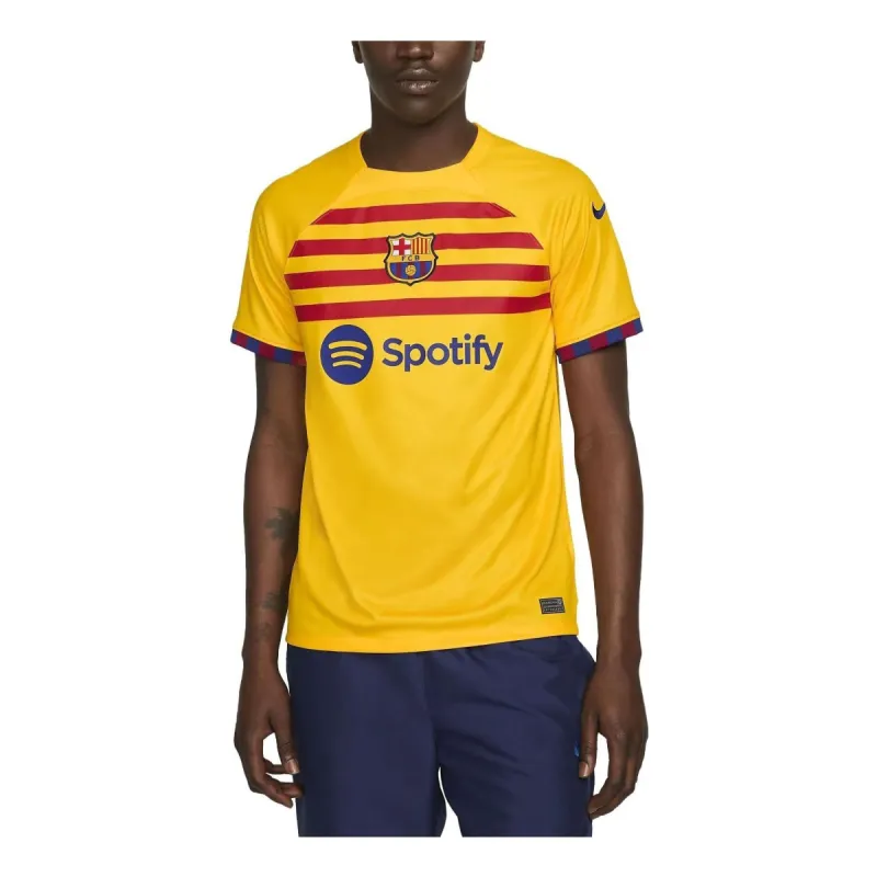 Nike FC Barcelona 23-24 Stadium Fourth Dri-fit Soccer Jersey 'Yellow' DR5079-729 sold by KicksCrew