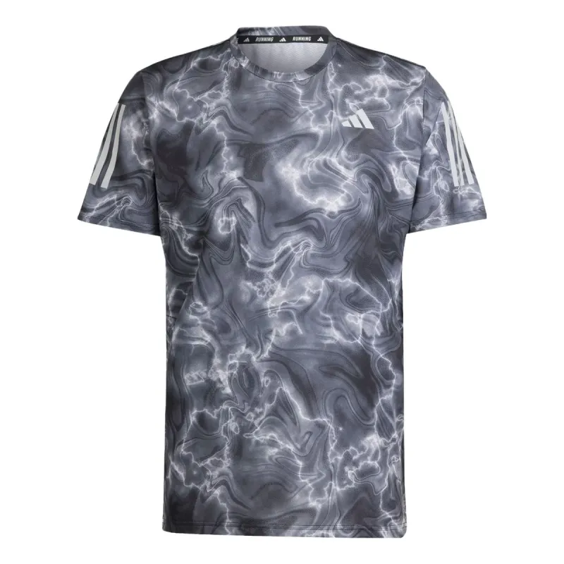 adidas Own The Run Allover Print T-Shirt 'Silver Grey White' IB6394 sold by KicksCrew