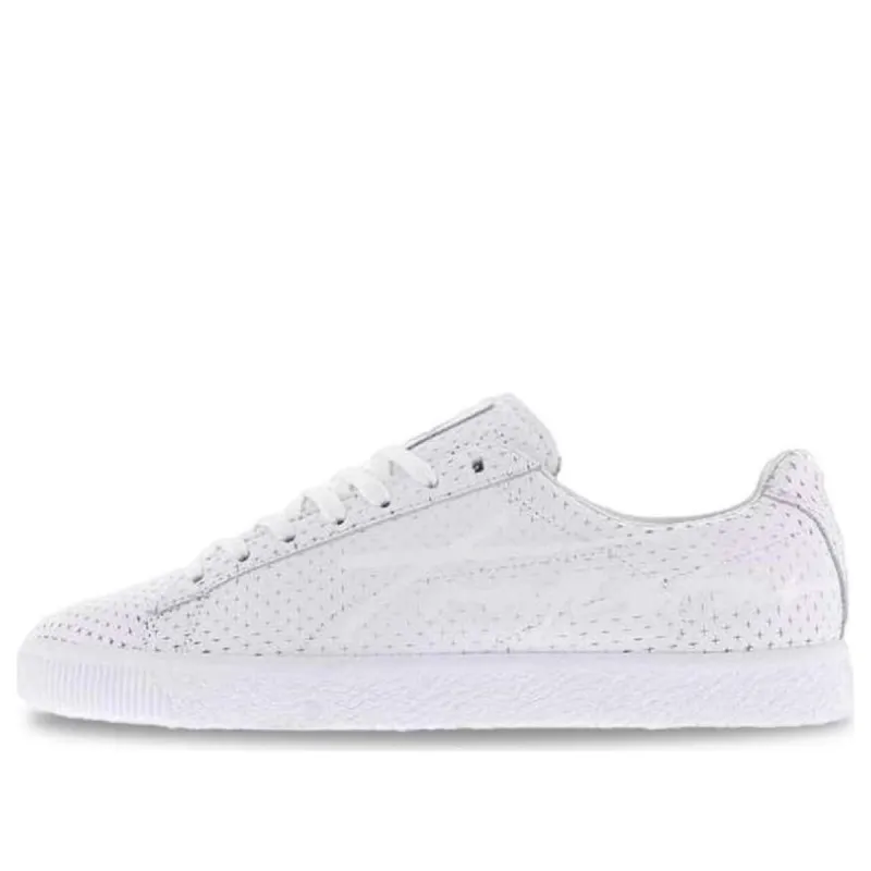 (WMNS) Puma x Clyde Perforated Trapstar Shoes 'White' 364714-03 sold by KicksCrew