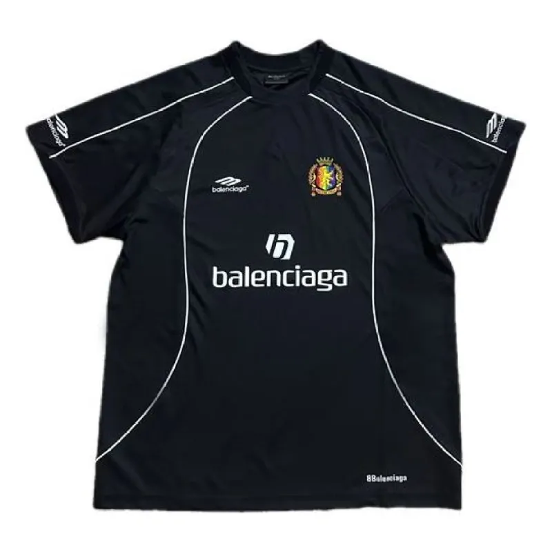 Balenciaga Lion Crest Soccer T-shirt Jersey Oversized 'Black' 767884TPVG21070 sold by KicksCrew