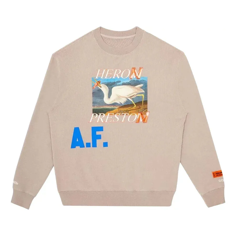 HERON PRESTON Heron Af Crew Sweatshirt 'Taupe' HMBA014R21JER0036145 sold by KicksCrew