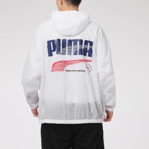 Puma Decor 8 Lightweight Woven Jacket 'White Blue Red' 531487-02 sold by KicksCrew