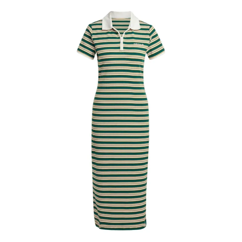 (WMNS) adidas '80S Stripes Dress 'Green Yellow White' JC6178 sold by KicksCrew