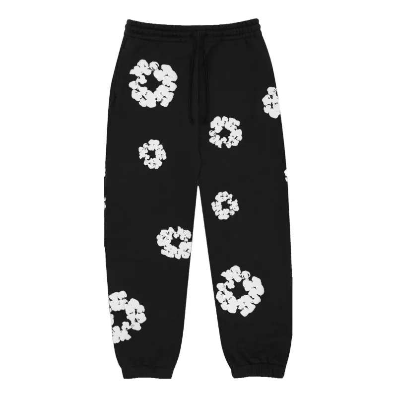 Denim Tears Cotton Wreath Logo Sweatpants 'Black White' 401-010-30 sold by KicksCrew