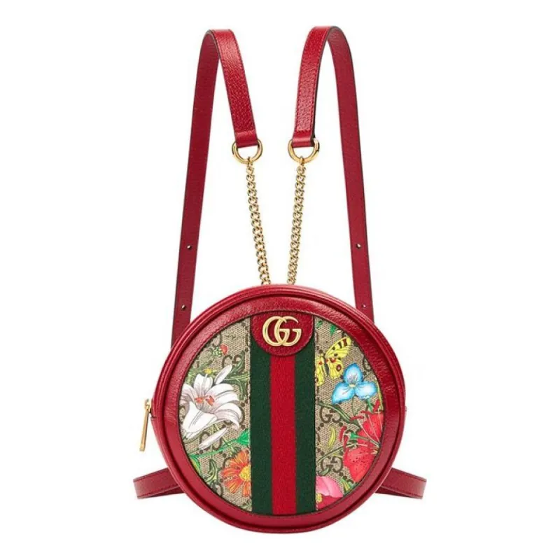 (WMNS) GUCCI Ophidia GG Flora Mini Backpack 'Red' 598661-92YBC-8722 sold by KicksCrew