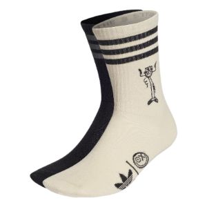 adidas Originals x Andr Saraiva Crew Socks 2 Pairs 'Beige Black' HK2814 sold by KicksCrew