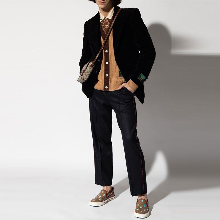 Gucci Rib Knit Wool Cardigan With Gucci Label 'Camel' 646809-XKBQT-2668 sold by KicksCrew product image thumbnail 3