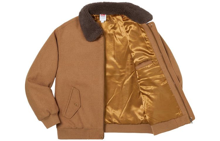 Supreme LACOSTE Wool Bomber Jacket 'Brown' SUP-FW19-533 sold by KicksCrew product image thumbnail 3