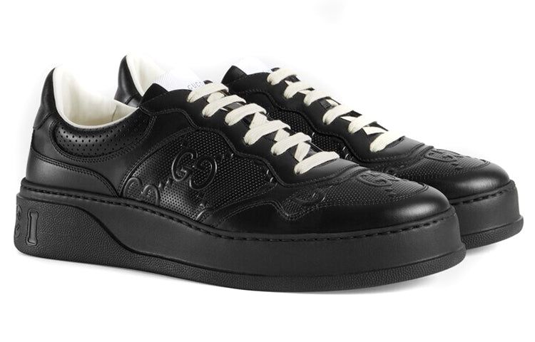 Gucci GG Embossed Sneaker 'Black Leather' 669582-1XL10-1000 sold by KicksCrew product image thumbnail 2