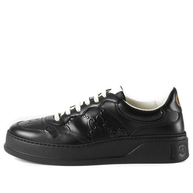 Gucci GG Embossed Sneaker 'Black Leather' 669582-1XL10-1000 sold by KicksCrew