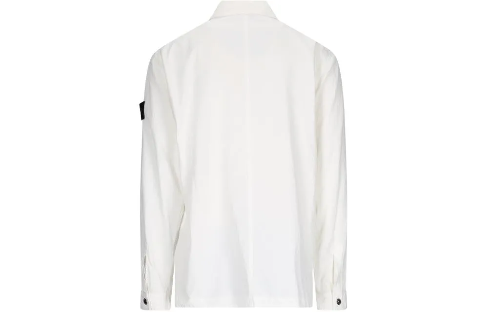 STONE ISLAND Logo-patch Long-sleeve Shirt 'White' 781511729-V0001 sold by KicksCrew product image thumbnail 2