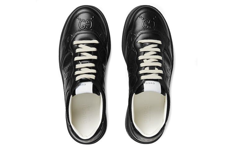 Gucci GG Embossed Sneaker 'Black Leather' 669582-1XL10-1000 sold by KicksCrew product image thumbnail 3