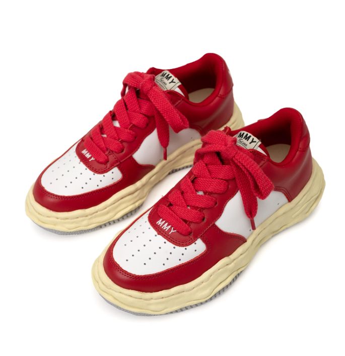 Maison MIHARA YASUHIRO WAYNE VL OG Sole Leather Low-top Sneaker 'White Red' A09FW730-WHTRED sold by KicksCrew product image thumbnail 2