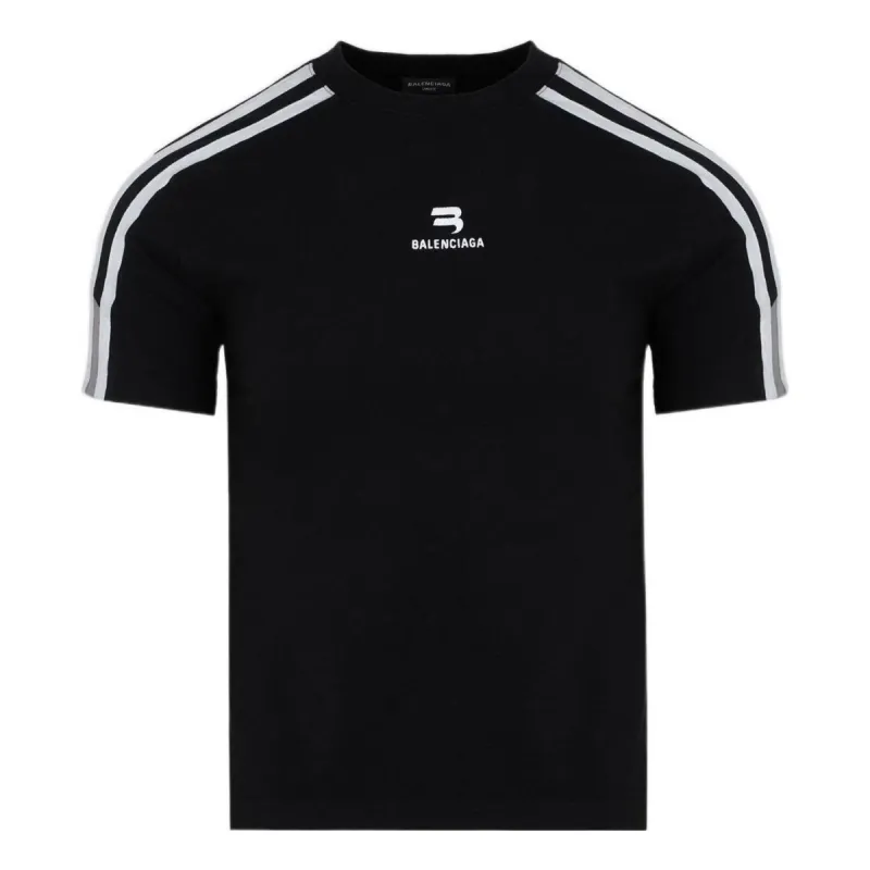 Balenciaga Sporty B Shrunk T-Shirt 'Black White' 704070TMVG43869 sold by KicksCrew