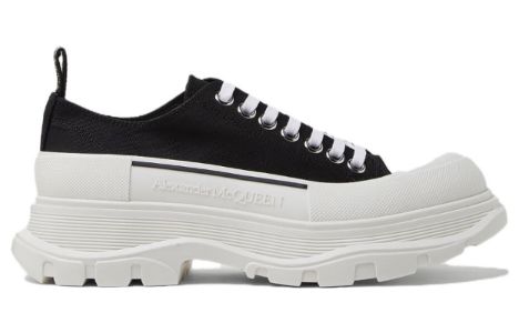 (WMNS) Alexander McQueen Tread Slick Lace Up Low 'Black White' 633902WHBGU1071 sold by KicksCrew