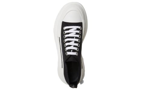 (WMNS) Alexander McQueen Tread Slick Lace Up Low 'Black White' 633902WHBGU1071 sold by KicksCrew