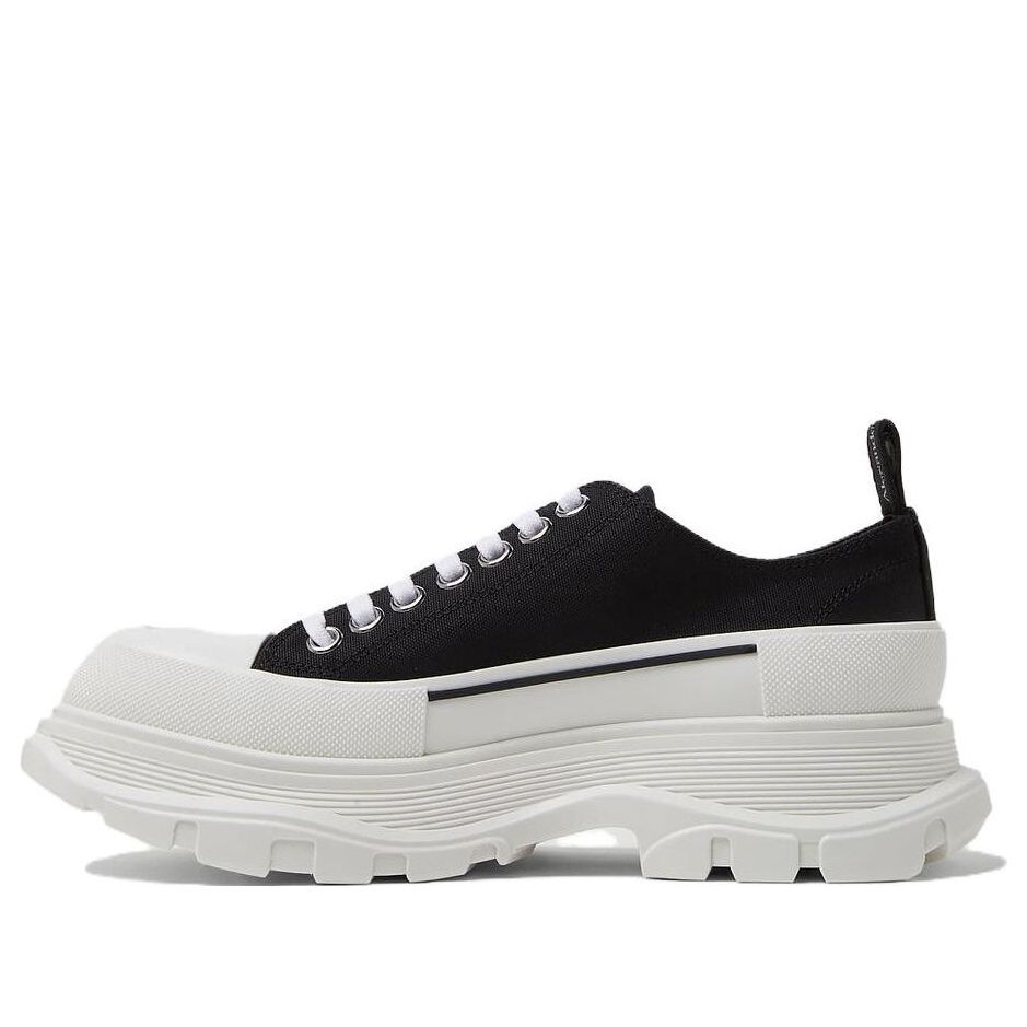 (WMNS) Alexander McQueen Tread Slick Lace Up Low 'Black White' 633902WHBGU1071 sold by KicksCrew