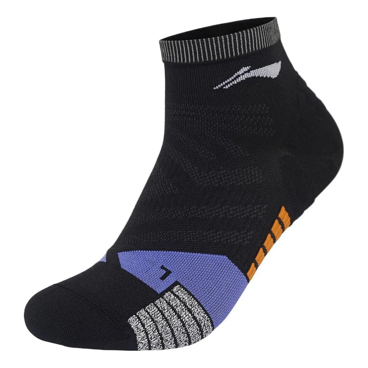 Li-Ning Running Short Socks 'Black Purple' AWSS235-1 sold by KicksCrew