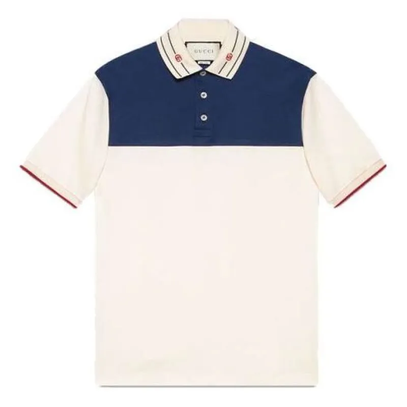 GUCCI Collar Logo Polo 'Bone Blue' 645259-XJC6J-9062 sold by KicksCrew