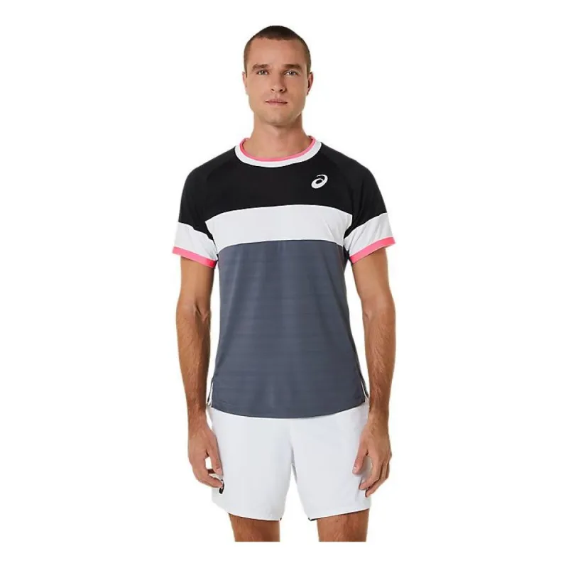 ASICS Match Short Sleeve T-Shirt 'Grey White Black' 2041A244-003 sold by KicksCrew