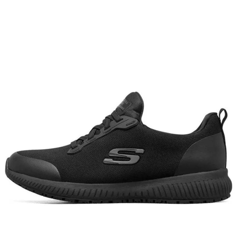 (WMNS) Skechers Work: Squad Slip Resistant 'Black' 77222-BLK sold by KicksCrew
