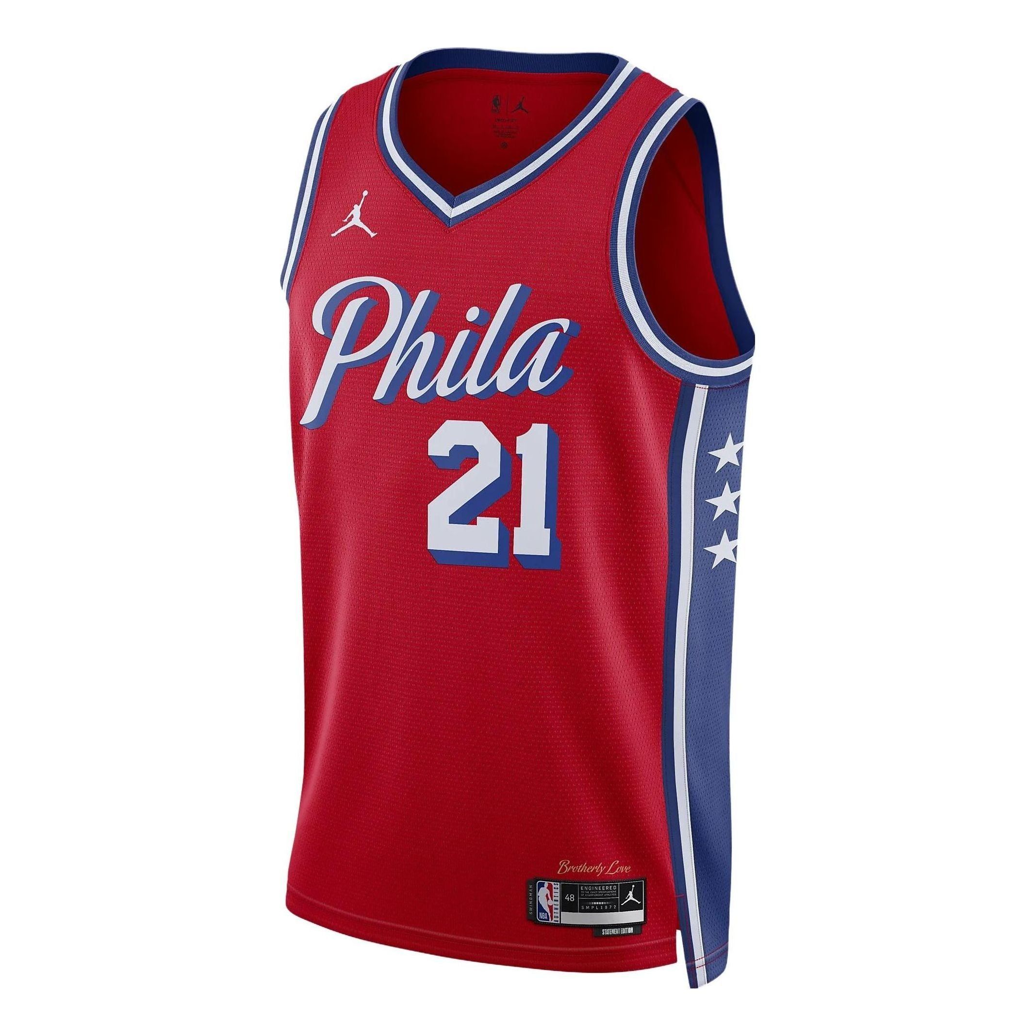 Air Jordan x NBA Dri-FIT Philadelphia 76ers Statement Edition Swingman Jersey 'Joel Embiid 21' DO9539-658 sold by KicksCrew