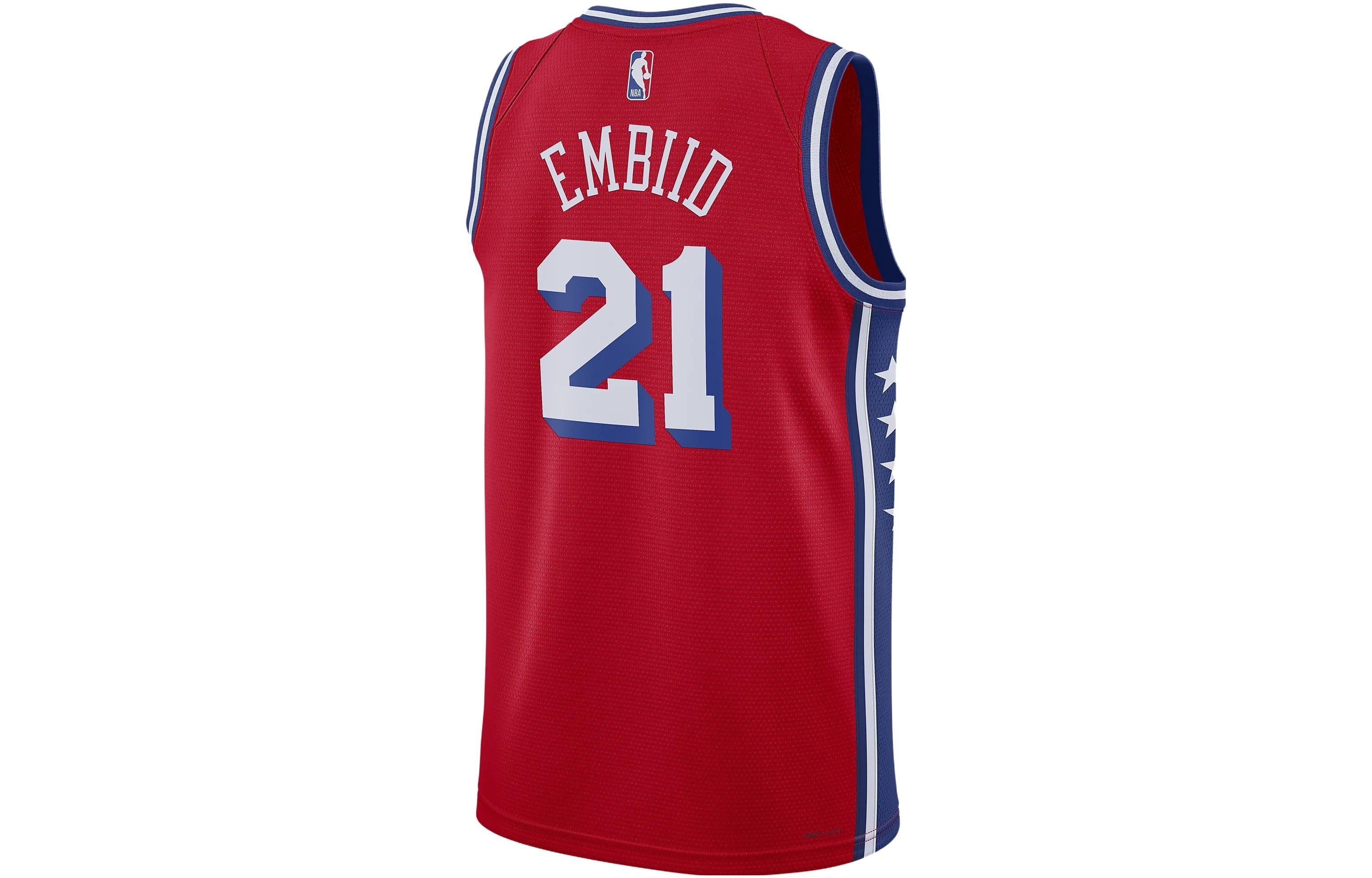 Air Jordan x NBA Dri-FIT Philadelphia 76ers Statement Edition Swingman Jersey 'Joel Embiid 21' DO9539-658 sold by KicksCrew product image thumbnail 2