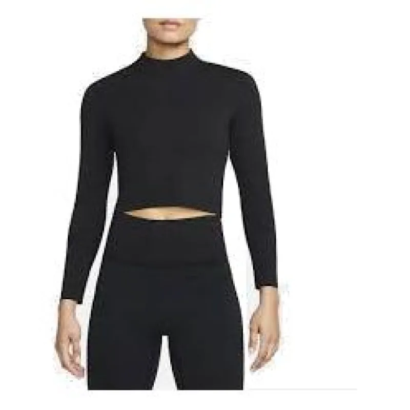 (WMNS) Nike Swoosh Long Sleeve Yoga T-Shirt 'Black' DR2204-010 sold by KicksCrew