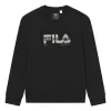FILA Core Design Museum Denmark White Line Blue Pullover Sweater 'Black' F11M342211F-BK sold by KicksCrew