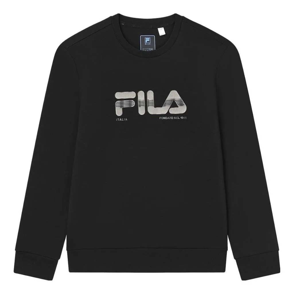 FILA Core Design Museum Denmark White Line Blue Pullover Sweater 'Black' F11M342211F-BK sold by KicksCrew
