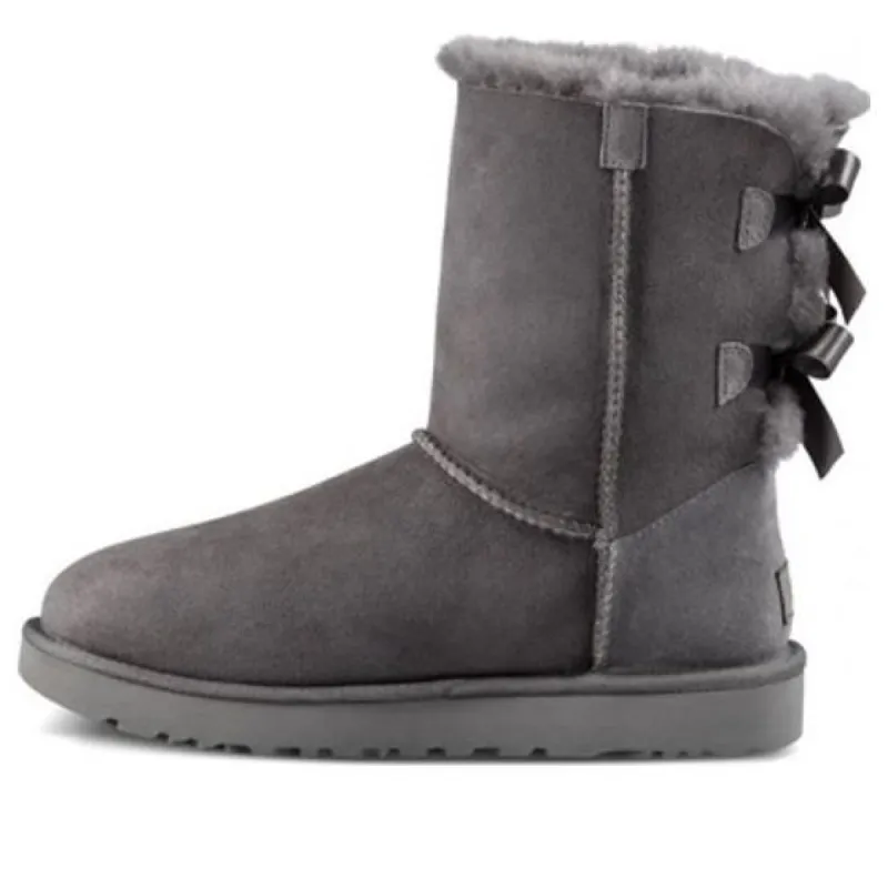 (WMNS) UGG Bailey Bow II Boot 'Grey' 1016225-GRY sold by KicksCrew