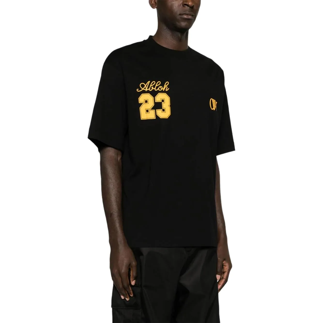 Off-White OW 23 Skate logo-print Cotton T-shirt 'Black' OMAA120S24JER0081022 sold by KicksCrew product image thumbnail 3