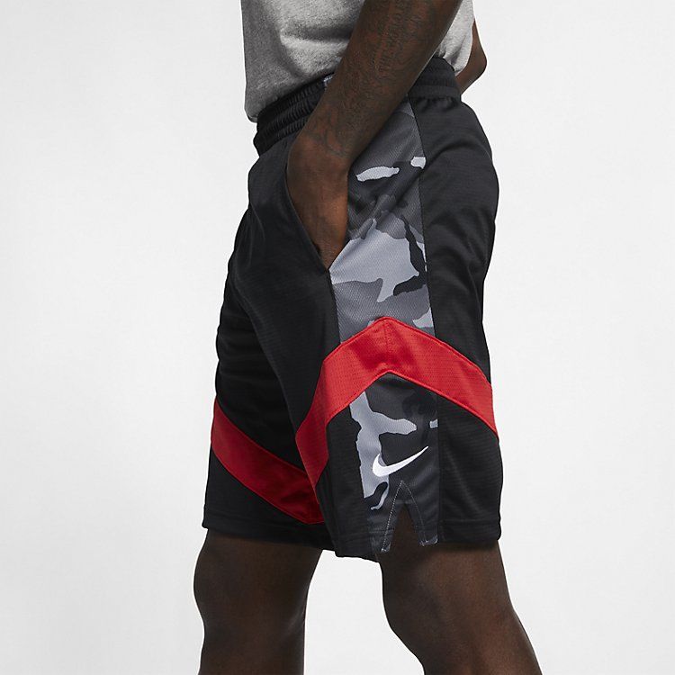 Nike Courtlines Pinted Basketball Shorts 'Black Red' AJ3906-010 sold by KicksCrew product image thumbnail 4